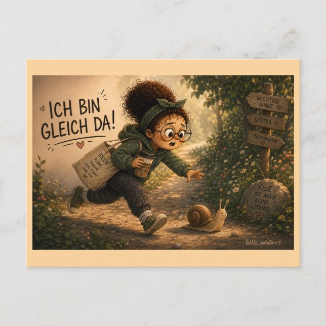 Ich bin gleich da postkarte (Vorderseite)
