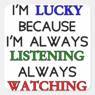 Ich bin glücklich quadratischer aufkleber