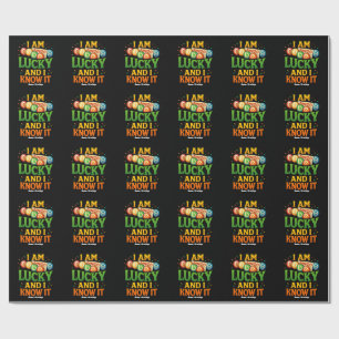 Ich bin glücklich und ich weiß es Funny Bingo Gesc Geschenkpapier