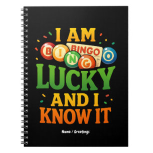 Ich bin glücklich und ich weiß es Funny Bingo Gesc Notizblock