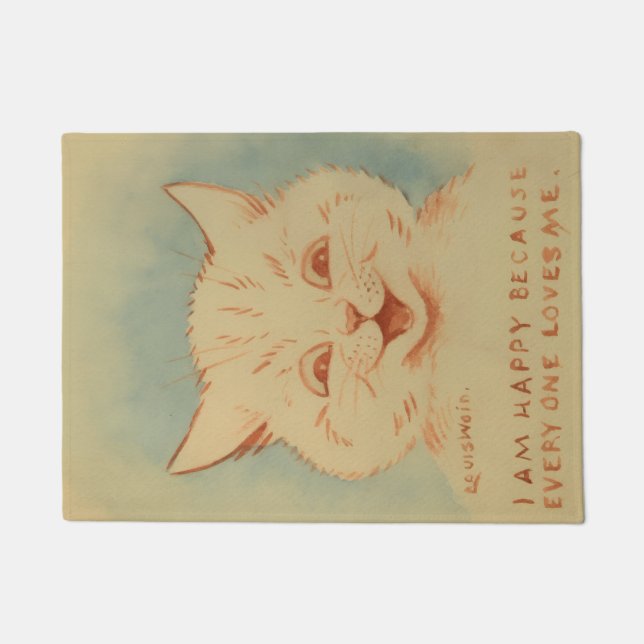 Ich bin glücklich, weil alle mich Lieben (Jovial C Fußmatte (Vorderseite)