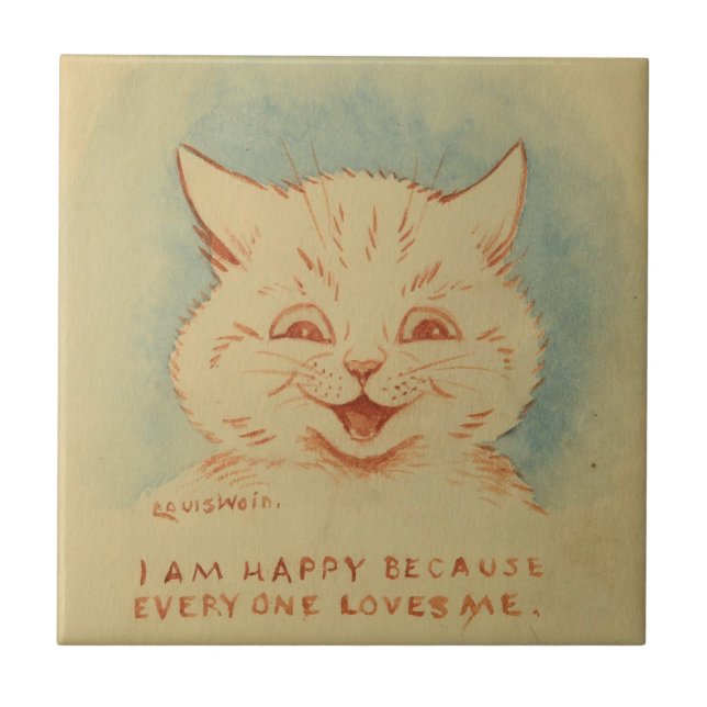 Ich bin glücklich, weil alle mich Lieben (Niedlich Fliese (Vorderseite)