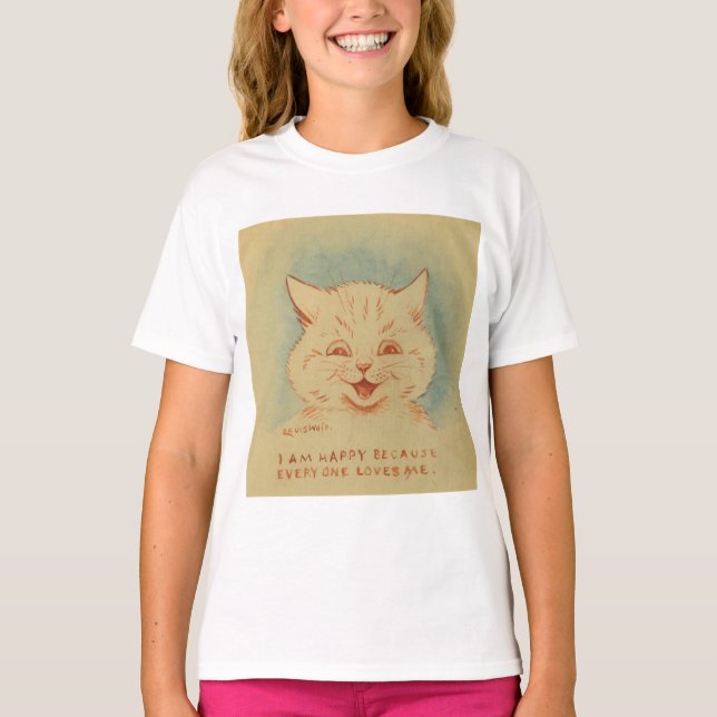 Ich bin glücklich, weil alle mich Lieben (Niedlich T-Shirt (Vorderseite)