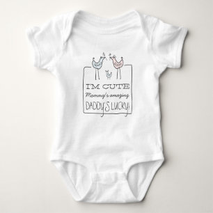 Ich bin, glücklicher lustiger das Baby-T - Shirt