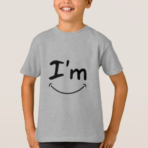 Ich bin glückliches Smiley-Gesicht Minimalist Jung T-Shirt