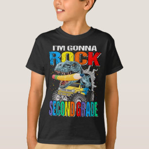 Ich bin Gonna Rock Zweitklasse Monster Truck Dinos T-Shirt