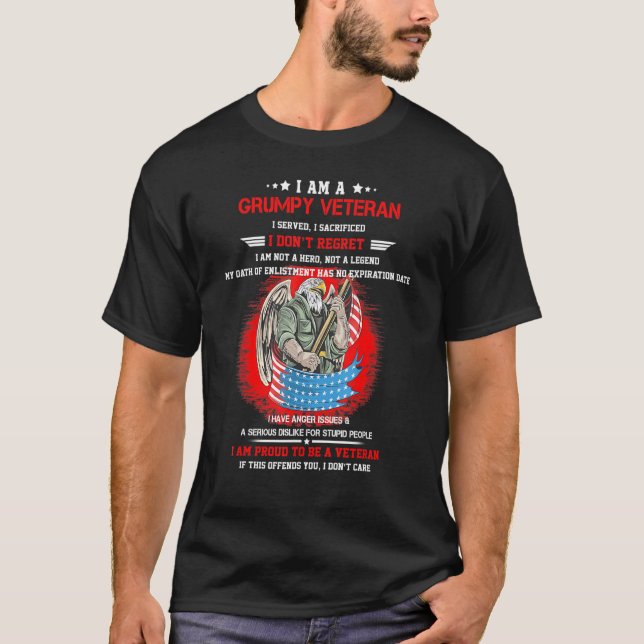 Ich bin Grumpy Veteran Ich schlug mir Sacrificed i T-Shirt (Vorderseite)