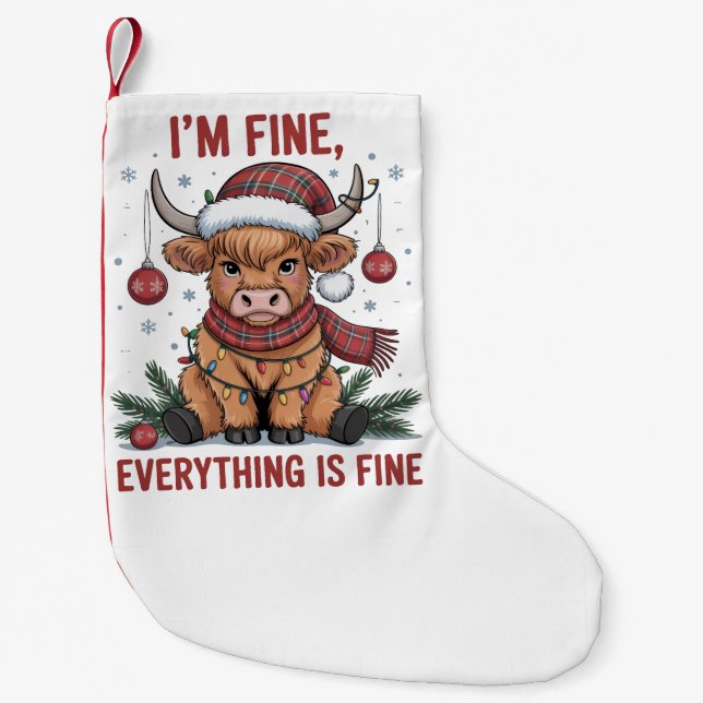 Ich bin gut alles ist eine schöne Weihnachtskühe Kleiner Weihnachtsstrumpf (Vorderseite)