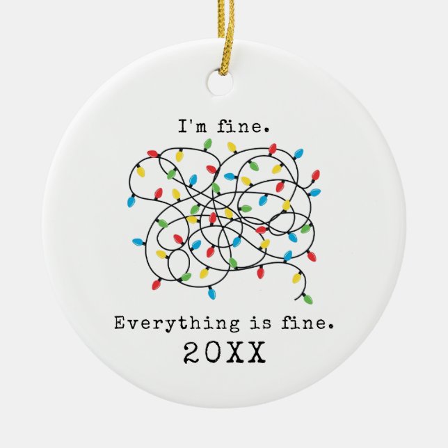 Ich bin gut Alles ist fein Weihnachten 2021 Keramik Ornament (Vorne)