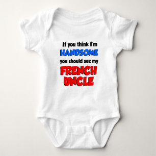 Ich bin gut aussehender französischer Onkel Baby Strampler