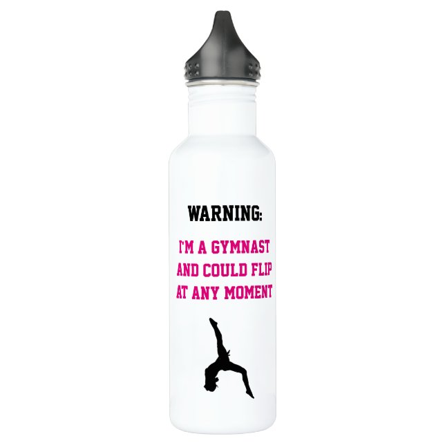 Ich bin Gymnast Magenta Gymnastik Name Personalisi Edelstahlflasche (Links)