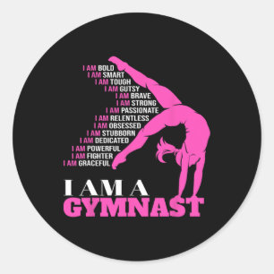 Ich bin Gymnastikgymnastikerin und Gymnastikerin Runder Aufkleber