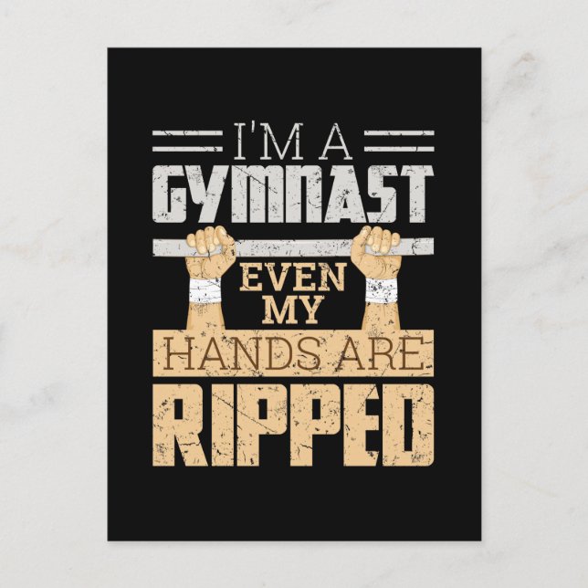 Ich bin Gymnastin, selbst meine Hände sind gerisse Postkarte (Vorderseite)
