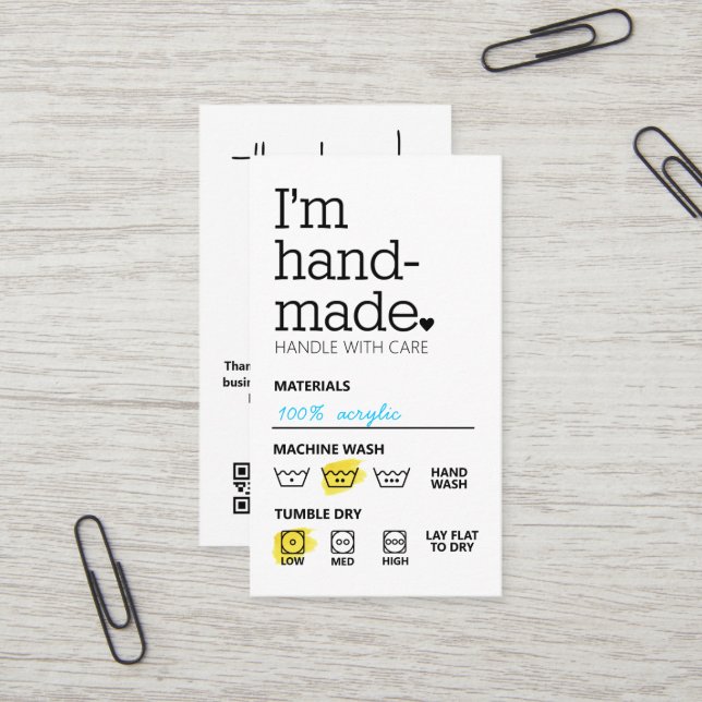 Ich bin handgefertigte Minimalistische Visitenkart Visitenkarte (Vorderseite/Rückseite Beispiel)