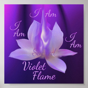 Ich bin Heilige Violette Flamme mit Lotus Poster