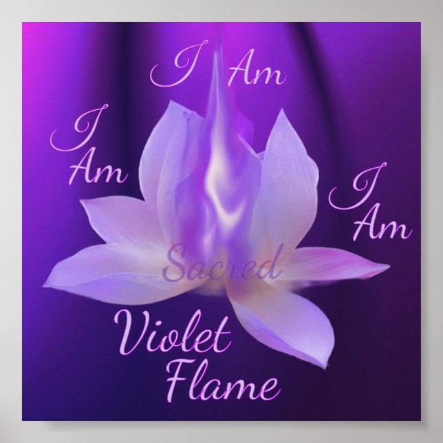 Ich bin Heilige Violette Flamme mit Lotus  Poster (Vorne)