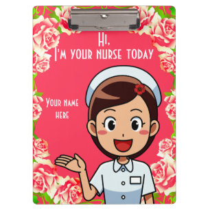 Ich bin heute Ihre Krankenschwester Personalisiert Klemmbrett