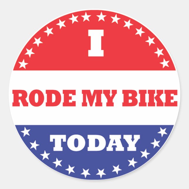 Ich bin heute mit dem Fahrrad gefahren Runder Aufkleber (Vorderseite)