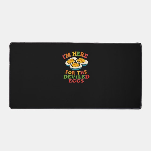 Ich bin hier für den Deviled Eggs Erntedank Classi Schreibtischunterlage (Vorderseite)