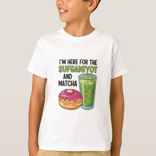 Ich bin hier für den Juden von Sufganiyot und Matc T-Shirt