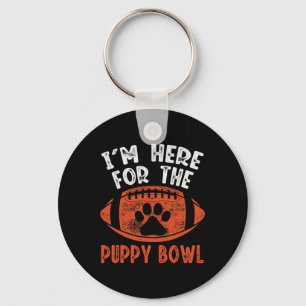 Ich bin hier für den Puppy Bowl - Lustiger Hund Un Schlüsselanhänger