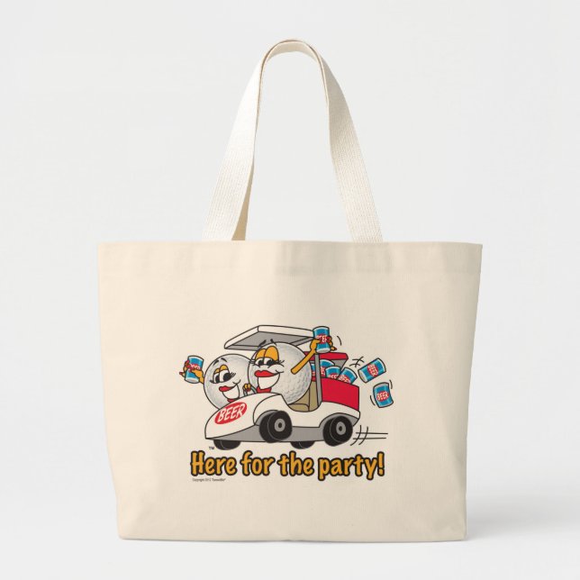 Ich bin hier für die Party-Golf-Wagen-Mädchen Jumbo Stoffbeutel (Vorne)