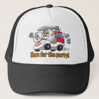 Ich bin hier für die Party-Golf-Wagen-Mädchen Truckerkappe