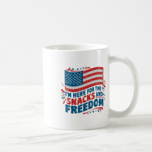 Ich bin hier für die Snacks und die Freiheit Vinta Kaffeetasse