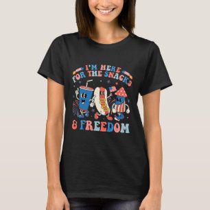 Ich bin hier für die Snacks und Freedom Boy Girl K T-Shirt