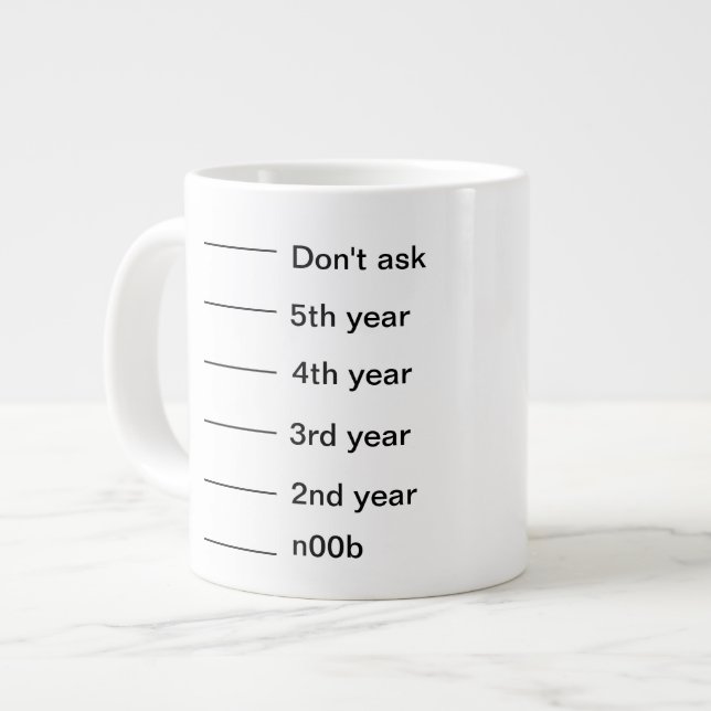 Ich bin hier für eine Weile RIESIGE GRÖSSE gewesen Jumbo-Tasse (Vorderseite Links)
