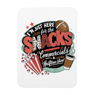 ICH BIN HIER FÜR SNACKS WERBESPOTS UND HALBZEIT MAGNET