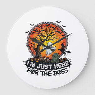 Ich bin hier nur Chef Halloween Geist Hexe Kürbiss Große Wanduhr