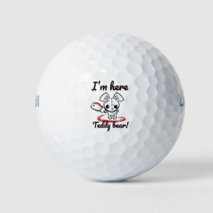 Ich bin hier Teddy Bear Grumpy Voodoo Bunny Golfball