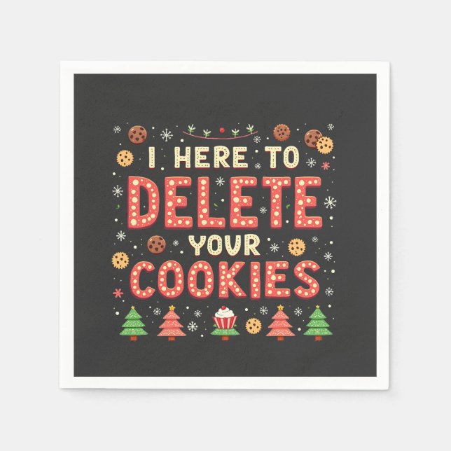 Ich bin hier, um Ihre Cookies zu löschen Ugly Xmas Serviette (Vorderseite)