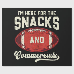 Ich bin hier wegen der Snacks und der Werbespots F Geschenkpapier