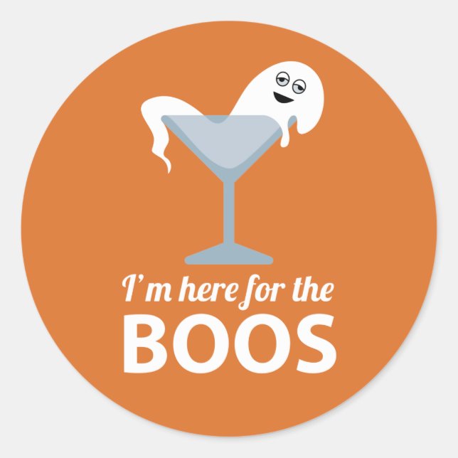 Ich bin hier wegen des Niedlichen Halloween-Boos Runder Aufkleber (Vorderseite)