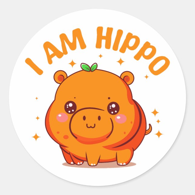 Ich bin Hippo - Funny Hippo Runder Aufkleber (Vorderseite)