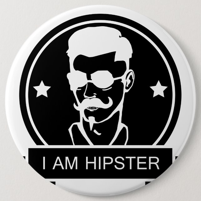 Ich bin Hipster Button (Vorderseite)