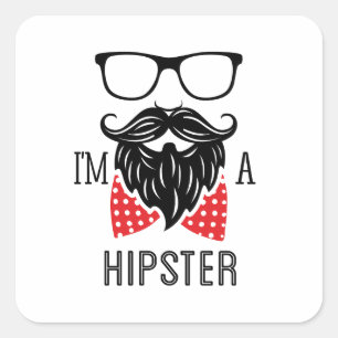 Ich bin Hipster Quadratischer Aufkleber