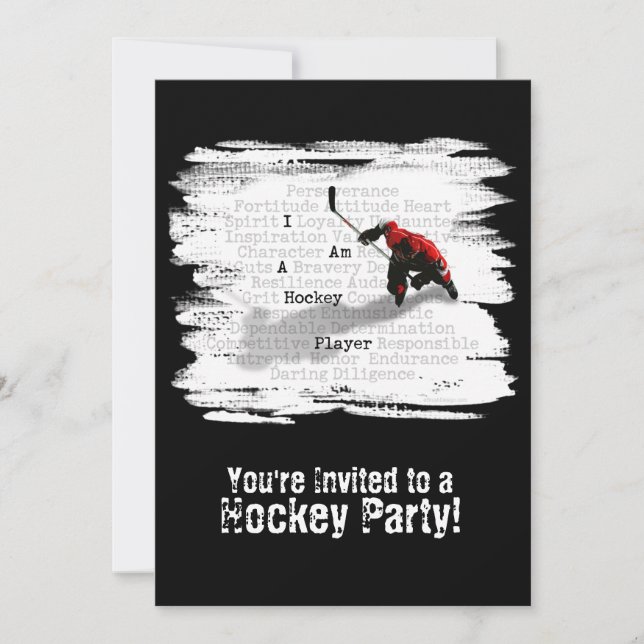 Ich bin Hockey-Player-Party Einladung (Vorderseite)