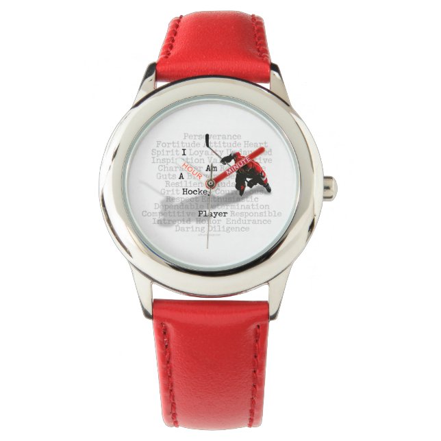 Ich bin Hockey-Spieler Armbanduhr (Vorderseite)