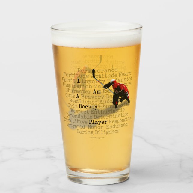 Ich bin Hockey-Spieler Glas (Vorne (Gefüllt))