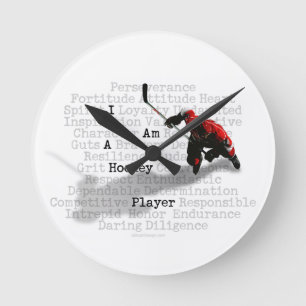 Ich bin Hockey-Spieler Runde Wanduhr
