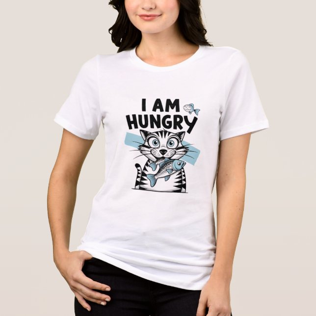 Ich bin Hungerkatze Tri-Blend Shirt (Vorderseite)
