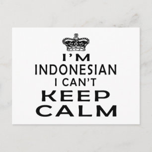 Ich bin ich kann Ruhe nicht behalten indonesisch Postkarte