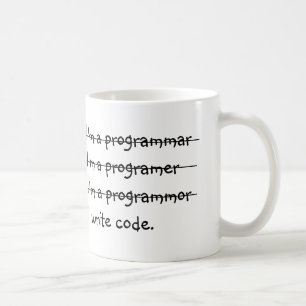 Ich bin ich schreibe Code ein programmar Kaffeetasse