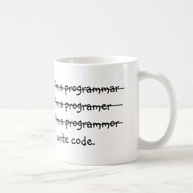 Ich bin ich schreibe Code ein programmar Kaffeetasse (Rechts)