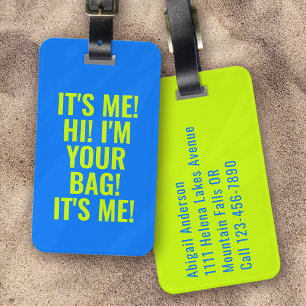 Ich bin Ihr Bag Electric Blue Limon Gepäckanhänger
