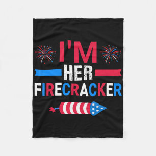 Ich bin ihr Firecracker am 4. Juli Matching Couple Fleecedecke