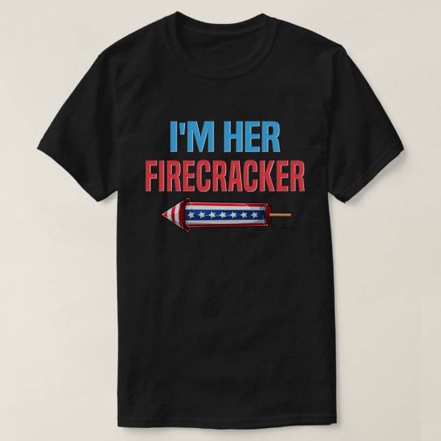 Ich bin ihr Firecracker, der Paare am 4. Juli Matc T-Shirt (Design vorne)